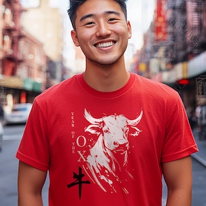 Year of the Ox Unisex Tee - Chinese Zodiac T-Shirt, Lunar New Year Top Shirt, Astrology Animal Graphic Tee, Ox Lover Gift, Zodiac Sign Tee