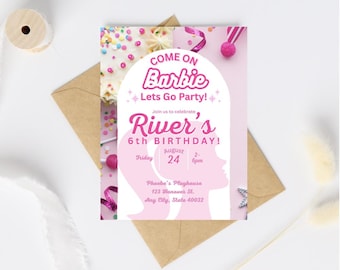 Barbie Birthday Invitation Template | INSTANT DOWNLOAD