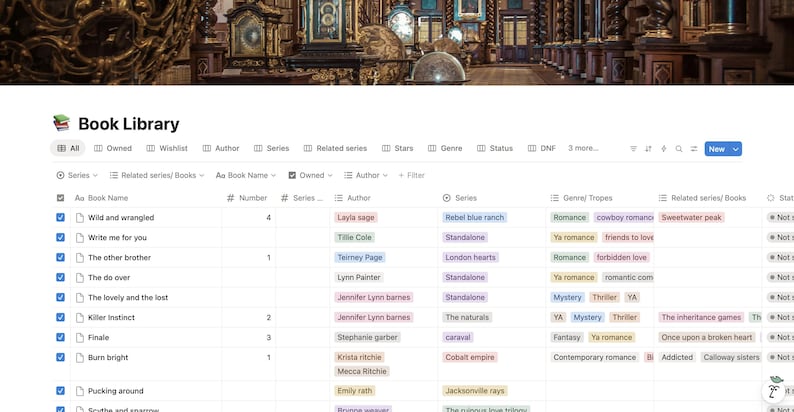 Notion Book Library Template - Etsy