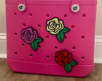 Rose Flower Bogg Bag Charm