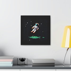 Lonely Astronaut - 8-Bit | Wall Art Canvas & Poster Prints | Digital download included*