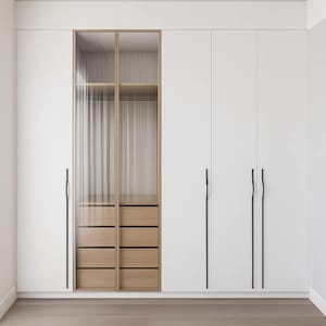 Extra Long Black Cabinet Pull: Modern Minimalist Wardrobe Handle