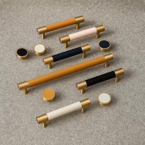 Leather Drawer & Cabinet Pulls – Colorful Leather Handle – Sleek Modern Hardware for Bedrooms and Dressers