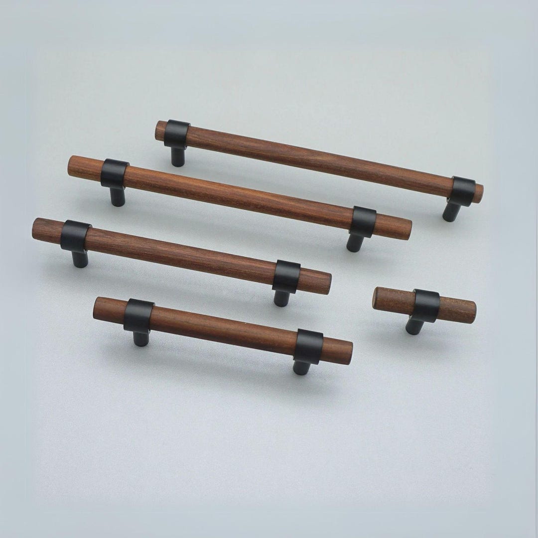 Wood Drawer & Cabinet Pulls – Brass-accented Handles for Modern ... - Timber Cabinets With Brass Drawer Pulls