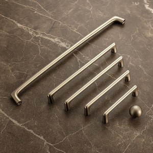 Brushed Nickel Drawer Pulls, Cabinet Handles & Knobs – Sleek Modern Hardware for Kitchen Cabinet