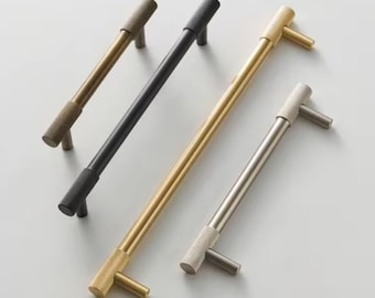Brushed Brass Drawer Pulls, Cabinet Handles & Knobs – Sleek Modern Hardware for Kitchen