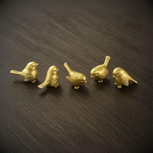 Brass Drawer Pulls, Bird Cabinet Handles & Knobs – Unique Gold Hardware for Kitchen and Wardrobe