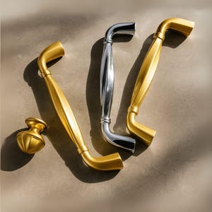 Polished Gold Brass Cabinet Pulls: Modern Kitchen & Wardrobe Hardware