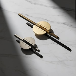 Semicircle Brass Cabinet Pull: Modern Gold Drawer Handle