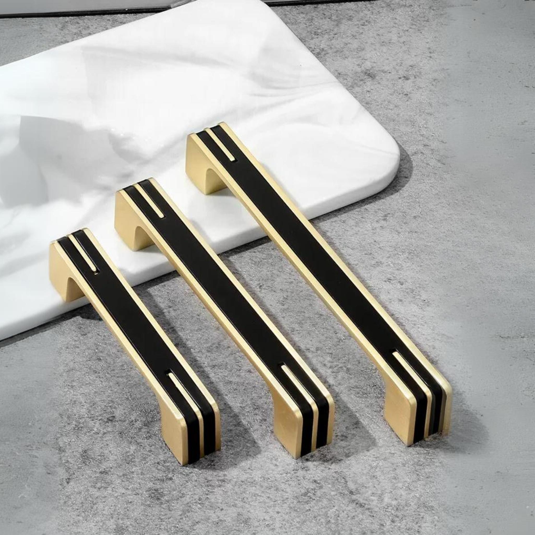 Black and Gold Cabinet Handles Dresser Pulls and Drawer Knobs Modern ...