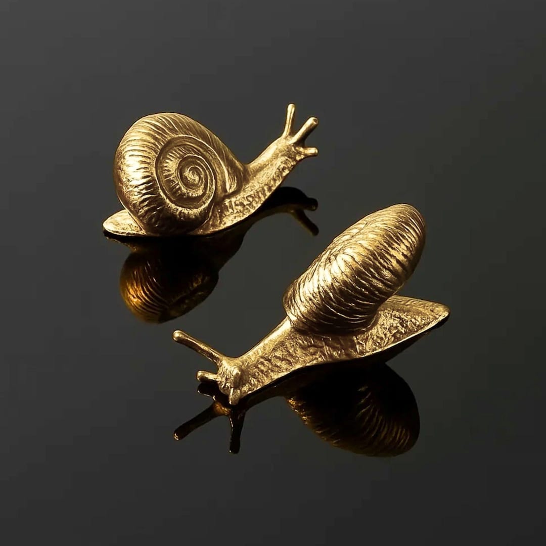 Brass Drawer Cabinet Knobs Snail shaped Animal Knobs for Wardrobe