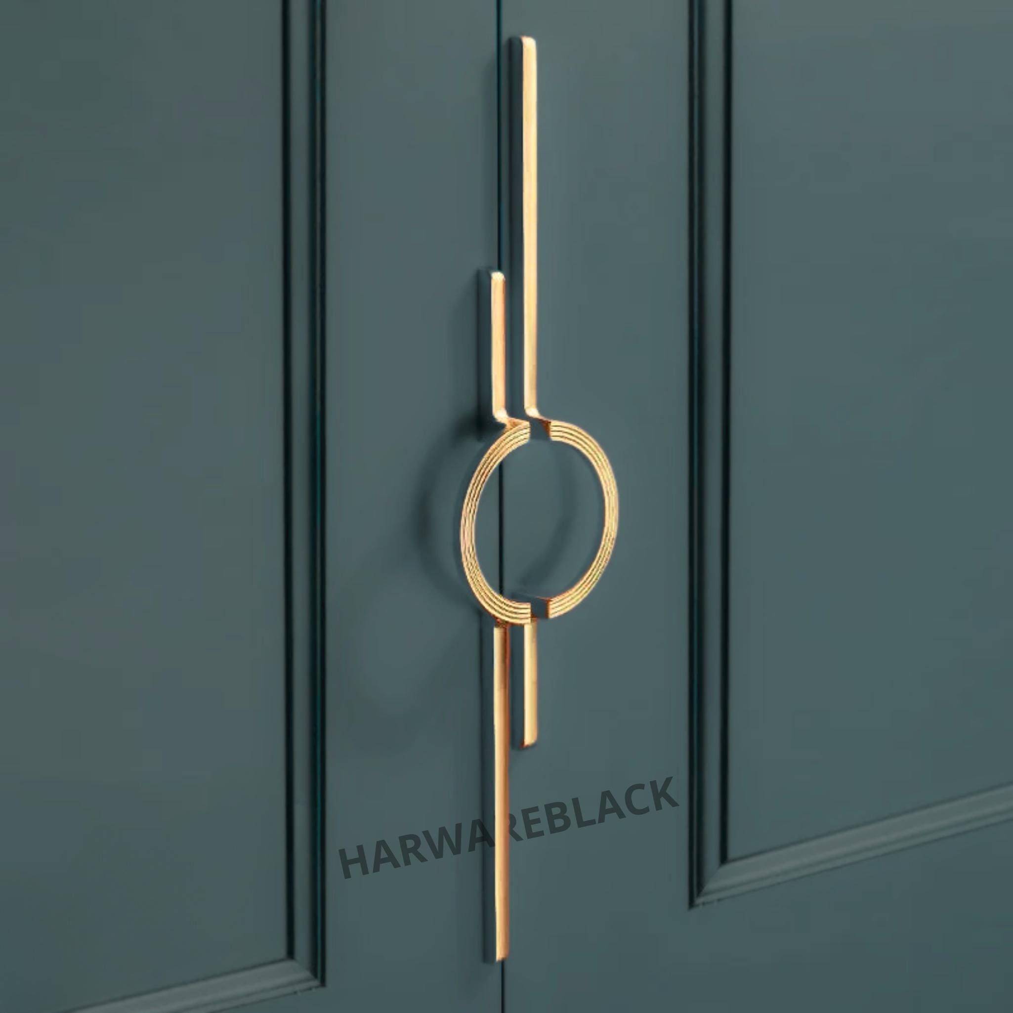 Brass Drawer Pulls, Cabinet Handles & Knobs – Semicircle Shape – Modern Gold Hardware for Kitchen