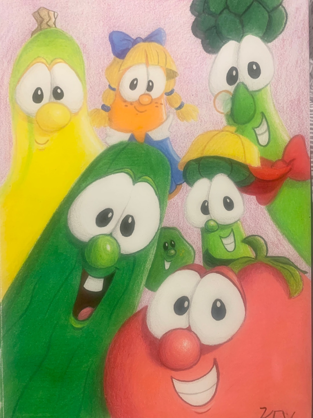Veggietales Handdrawn Pencil Drawing Etsy Australia