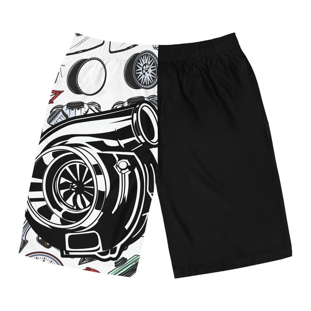 Mens Turbo Board Shortscar Guy Board Shorts Car Enthusiast Etsy