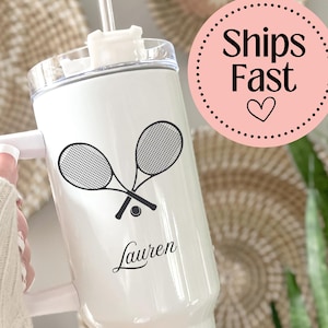 tennis Tumbler, tennis 40 oz With Handle, tennis lover, tennis gift, tennis player, tennis coach, tennis gifts,
