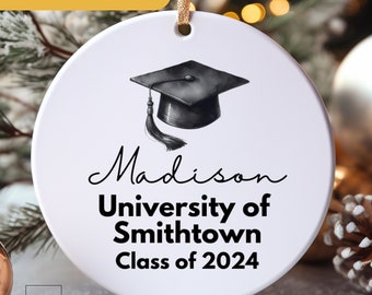 graduation ornament, university graduation gift,  Graduation Class Of 2024, personalized Graduation