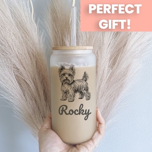 Yorkie tumbler, Yorkshire Terrier tumbler, custom yorkie gift, Yorkie lover,Yorkie glass tumbler, Yorkie mom