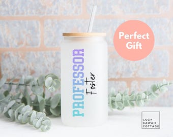 professor tumbler, professor gifts, professor appreciation, professor glass cup, prof drinking glass