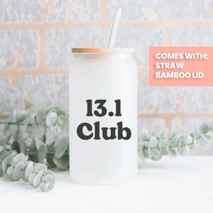 half marathon club, half marathon finisher, 13.1 gifts, half marathon glass tumbler, running gift, runner glass tumbler
