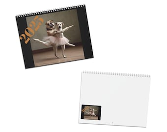 2025 Puppy Dog Ballet Dancing Calendar | Cute Pet Artwork, Dog Lover Gift, Home Decor, Wall Calendar, Unique Gift Idea
