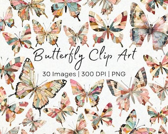 Collage de mariposas con técnica mixta, imprimibles PNG, imágenes prediseñadas de mariposas para diario, imágenes prediseñadas de mariposas de papel de la naturaleza, descarga de mariposas para diario basura