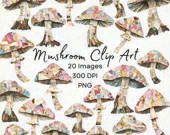Pilz Ephemera PNG Bilder für Scrapbooking, Pilz Printables Scrapbook Ephemera, Natur Clipart Papier Pilze, Fairycore Dekorationen