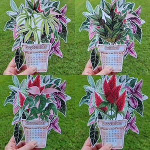 Houseplant 2026 Printable Desk Calendar, Downloadable 2026 Calendar, 2026 Transparent PNG Calendar, Downloadable PDF Printable Calendar PNG image 6