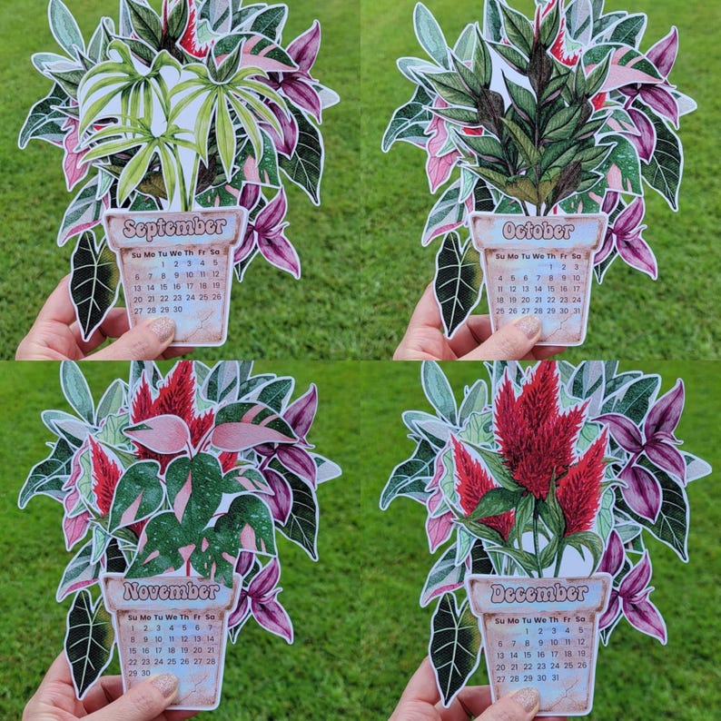 Houseplant 2026 Printable Desk Calendar, Downloadable 2026 Calendar, 2026 Transparent PNG Calendar, Downloadable PDF Printable Calendar PNG image 6