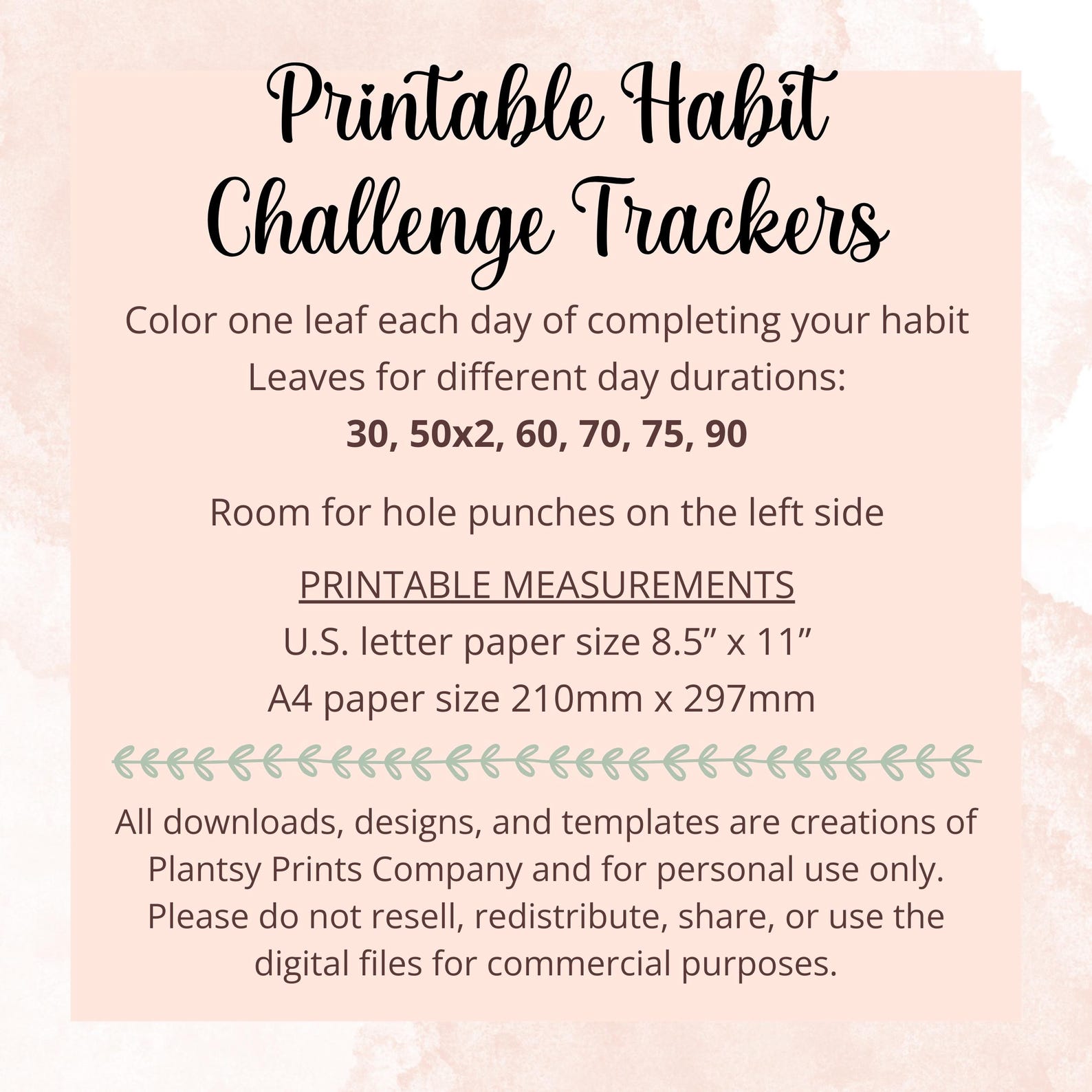 30 Day Challenge Printable Habit Tracker, 75 Day Challenge Tracker PDF ...