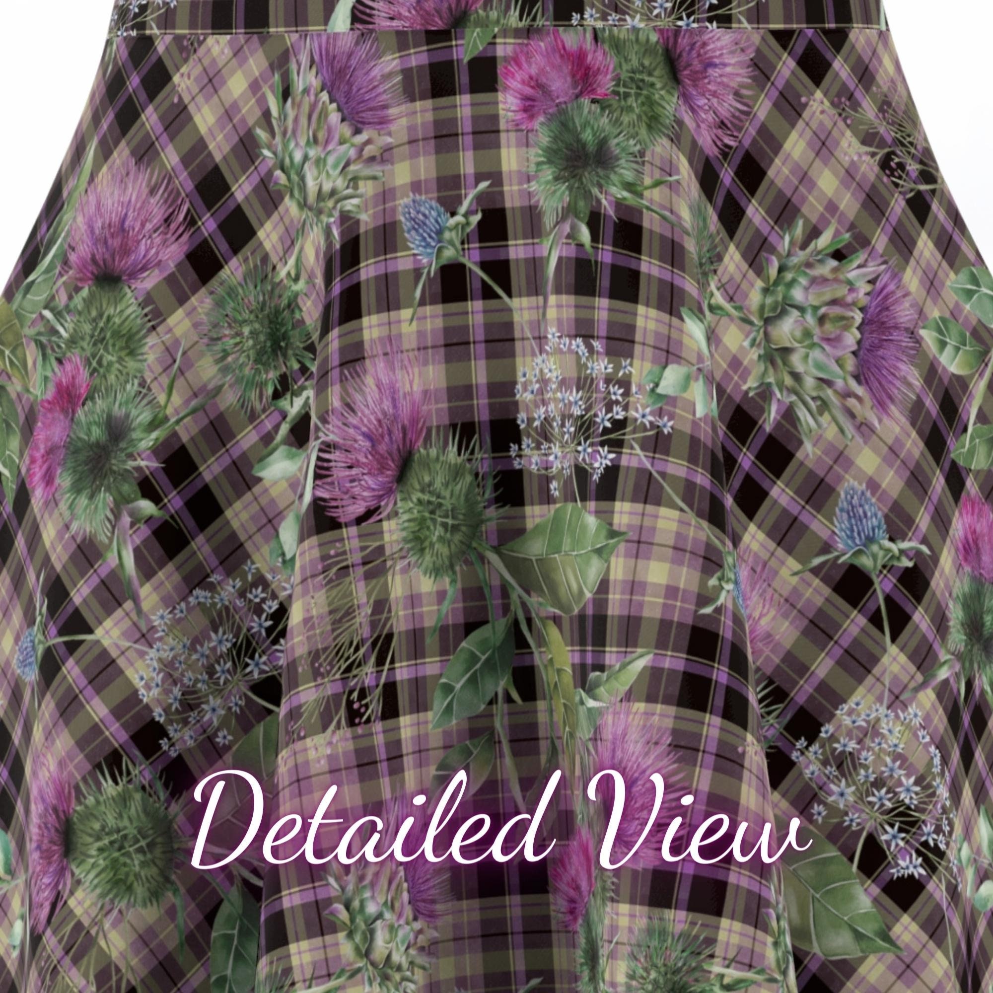 Purple Thistle Skirt Purple Plaid Skirt Aesthetic Scottish Thistle ...