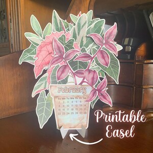 Houseplant 2026 Printable Desk Calendar, Downloadable 2026 Calendar, 2026 Transparent PNG Calendar, Downloadable PDF Printable Calendar PNG image 7