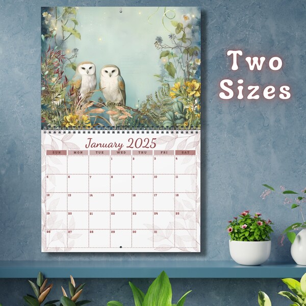 Owl 2025 Calendar Etsy