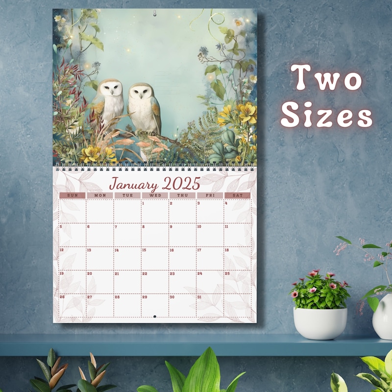 Owl 2025 Calendar Etsy