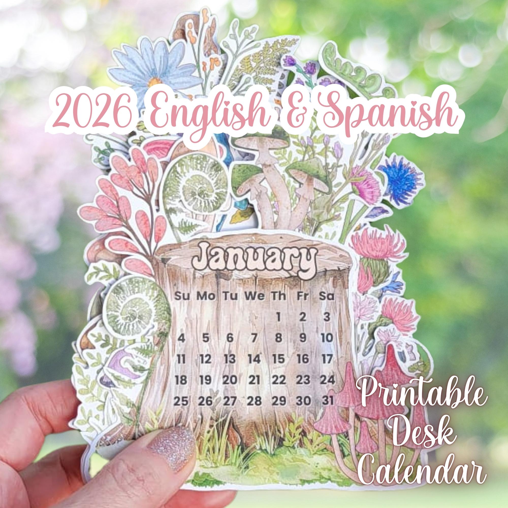 2026 Stackable Desk Calendar Gift, Transparent PNG Calendar, Printable ...