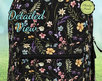 Wildflower Backpack Carry on Travel Bag Aesthetic Backpack  display picture 2