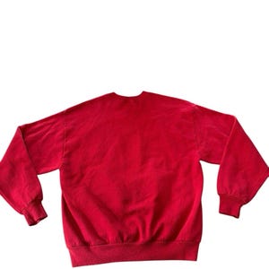 Vintage Walt Disney Mickey Mouse Red Crew Sweatshirt USA 80s Large Velva Sheen image 5