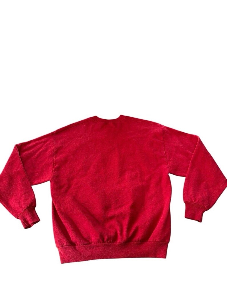 Vintage Walt Disney Mickey Mouse Red Crew Sweatshirt USA 80s Large Velva Sheen image 5