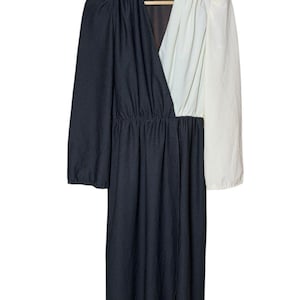 Black and White Color Block Long Dress - Etsy