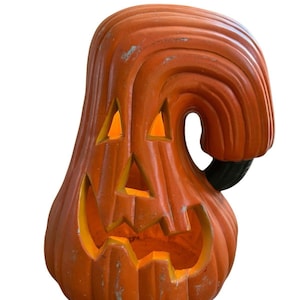 Vintage Blowmold 18&quot; Pumpkin Jack O Lantern Lighted Halloween Tested/Work Gourd