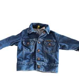 Vintage 70s Wrangler Denim Jean Jacket Kids Toddler Medium Made In USA