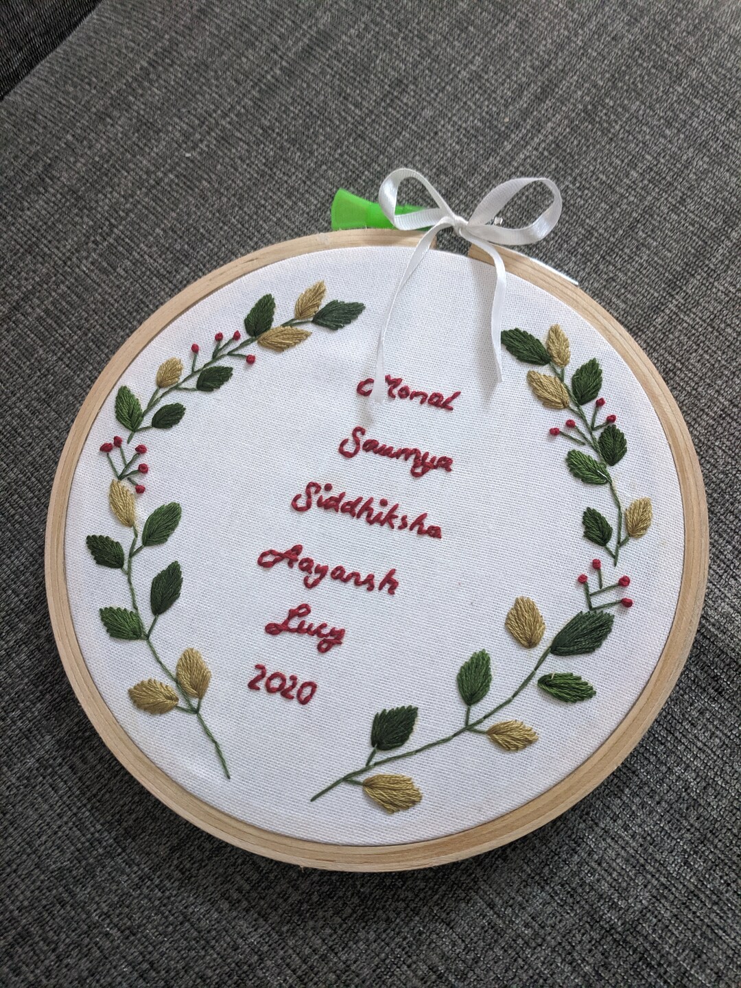 Hand Embroidery Name Hoop Custom Design 5 Inch Bamboo Hoop Etsy