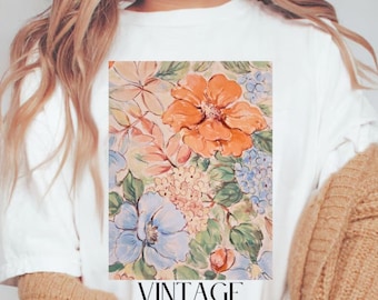Floral Graphic Tee: Vintage Wildflower Shirt, Relaxed Fit