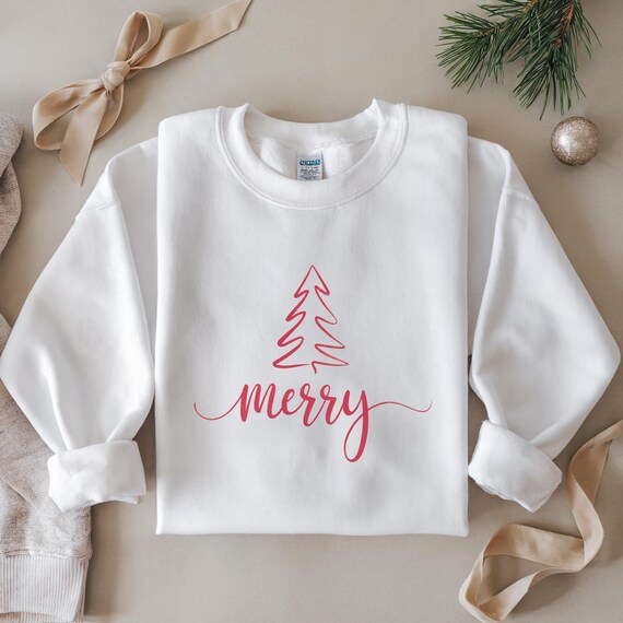 Merry and Bright, Womens Christmas Sweatshirt, Christmas Sweater