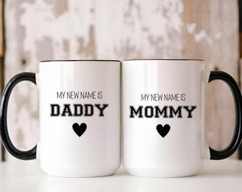 Mommy Daddy Mugs Set: Pregnancy Announcement Gifts