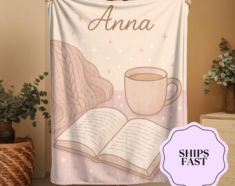 Personalized Book Lover Blanket: Cozy Coquette Reading Throw