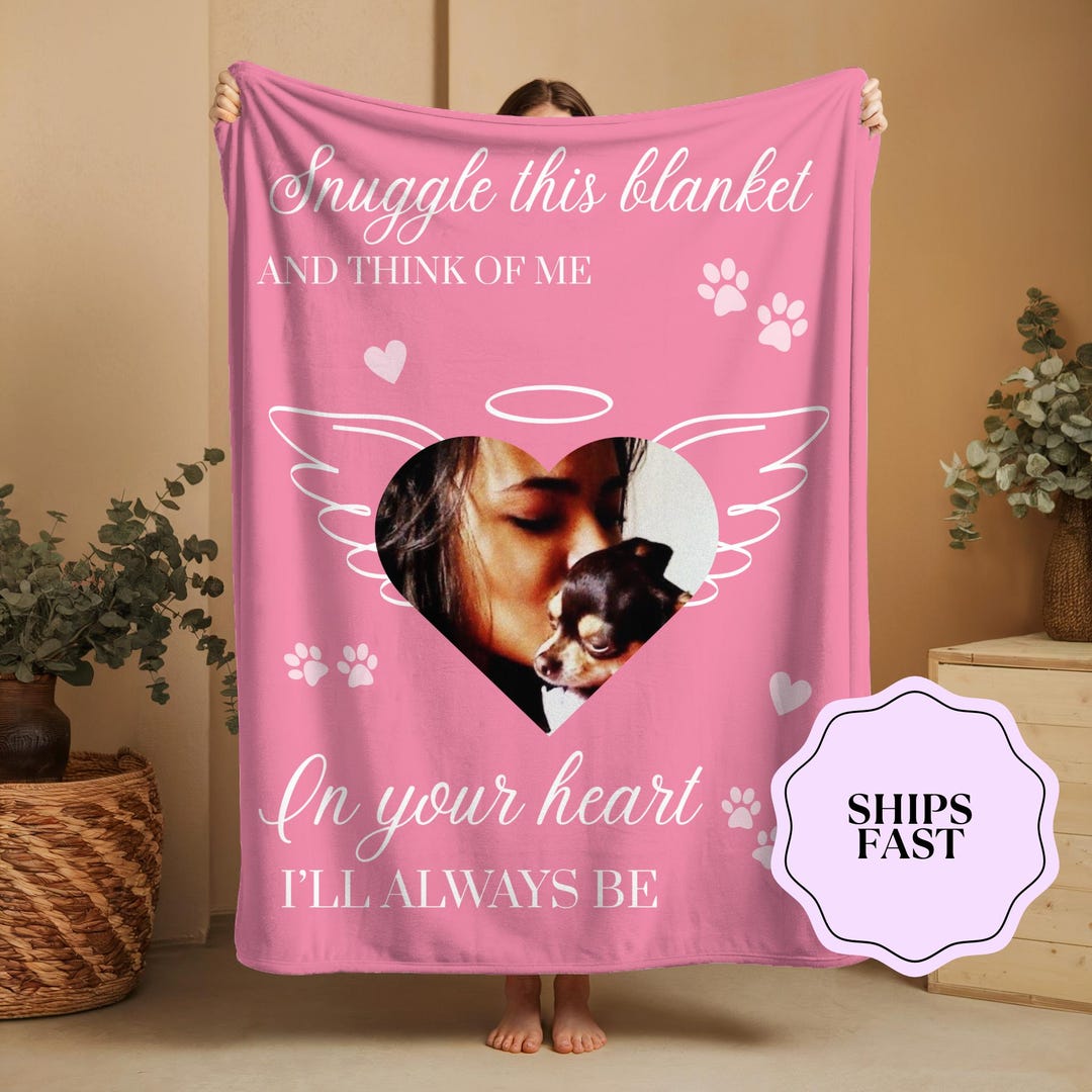 Personalized Dog Memorial Photo Blanket: Pet Loss Remembrance Gift - Etsy