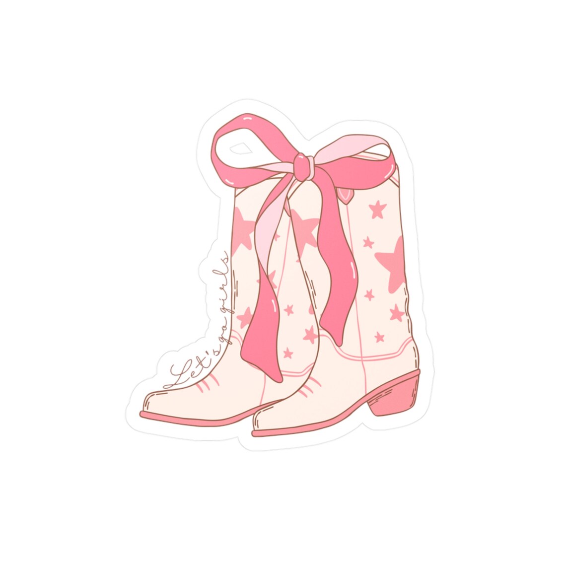 Pink Rodeo Sticker Cowgirl Boots Rodeo Pink Pastel Sticker Laptop Phone Decal Kindle ...