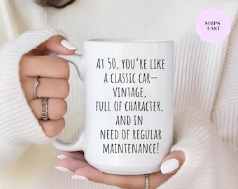 50th Birthday Gift, Funny Fifty Birthday Mug, 50 Years old gift, 1974 Born Gift, Fifty & Fabulous Mug, 50th Birthday Mug, 50th Birthday Idea