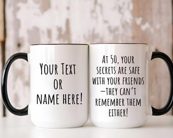 50th Birthday Gift, Funny Fifty Birthday Mug, 50 Years old gift, 1974 Born Gift, Fifty & Fabulous Mug, 50th Birthday Mug, 50th Birthday Idea
