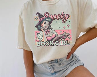 Spooky book shirt, book lover gift, Halloween book, gothic reader, book club apparel, reader aesthetic, spooky reader, literary witch,